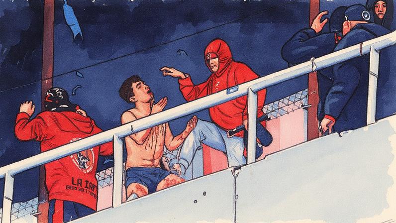 Confusão generalizada na arquibancada suspende Independiente x Universidad de Chile, pela Libertadores (Foto: Alejandro PAGNI / AFP)