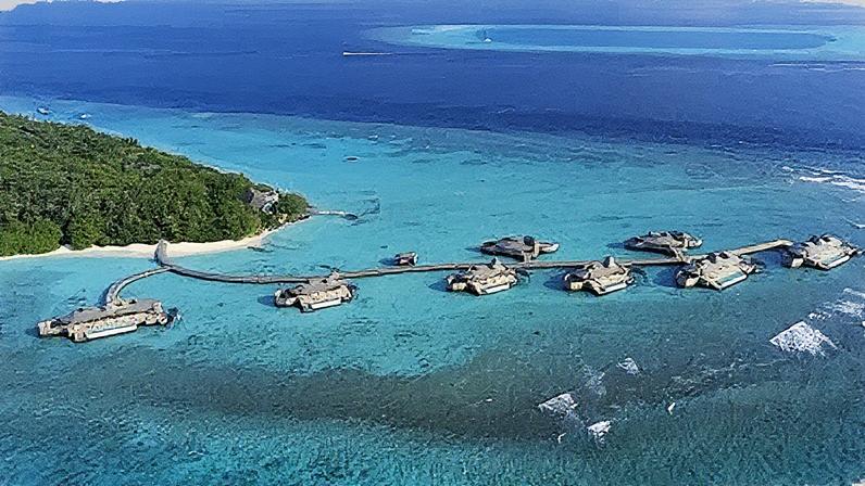 Villas sobre a água em Soneva Fushi, nas Maldivas (Foto: Reprodução)