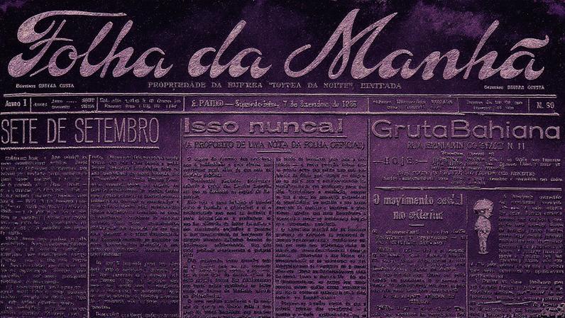 Primeira página da Folha da Manhã datada de 7 de setembro de 1925 (Foto: Reprodução)