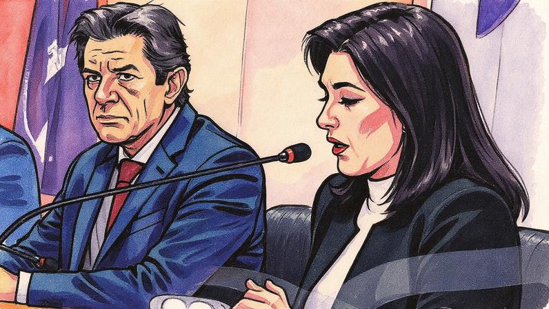 Ministro da Fazenda e ministra do Planejamento durante coletiva de imprensa sobre bloqueio nas contas públicas (Foto: Reprodução)