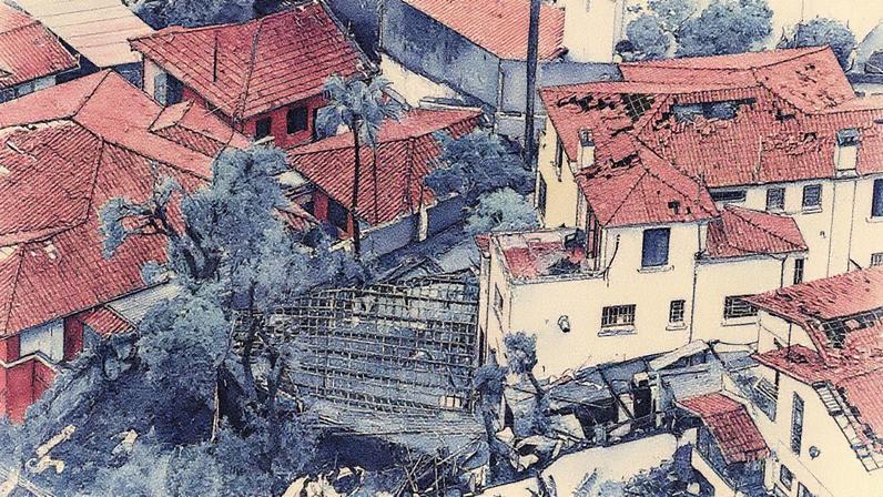 Estragos causados por temporal em área do Pacaembu (Foto: Reprodução)