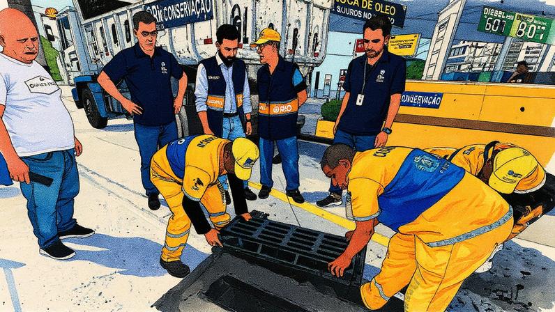 Equipes trabalham em área urbana na Zona Norte do Rio de Janeiro (Foto: Reprodução)