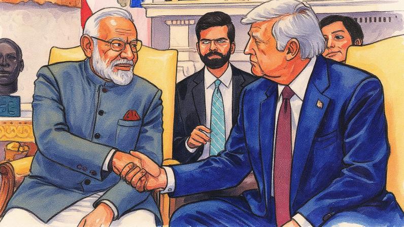 Presidente Donald Trump faz uma ligação para o primeiro-ministro da Índia, Narendra Modi, para desejar feliz aniversário (Foto: Reprodução)