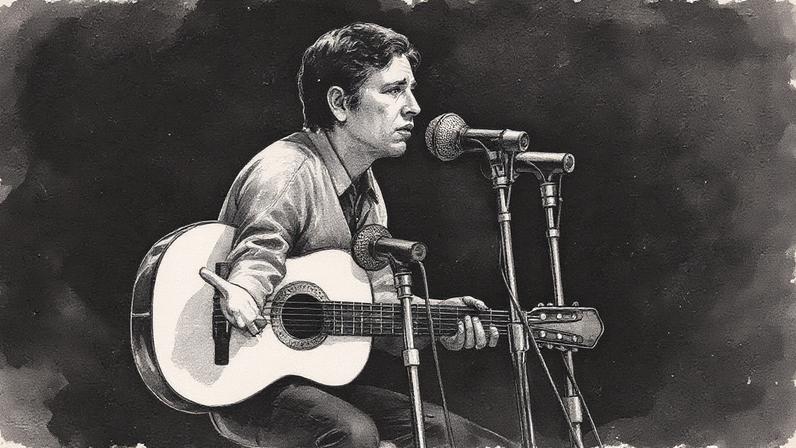 Geraldo Vandré no Festival Internacional da Canção em 1968 (Foto: Reprodução)