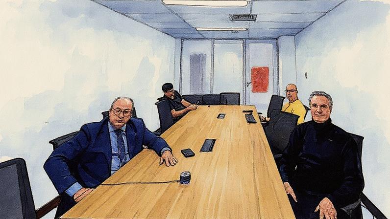 Ex-presidente Fernando Collor em audiência de custódia (Foto: Reprodução)