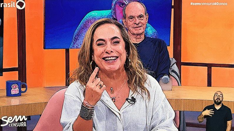 Cissa Guimarães participa do especial do 'Sem censura' em homenagem a Ney Matogrosso na TV Brasil (Foto: Reprodução)