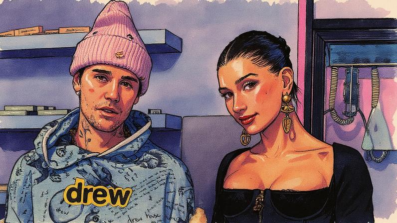 Justin Bieber compartilhou fotos do filho Jack Blues, de um ano, dando passos com a mãe, Hailey Bieber (Foto: Reprodução)