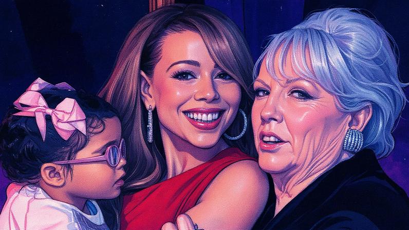 Mariah Carey, sua filha Monroe e sua mãe, Patricia, posam juntas (Foto: Reprodução)