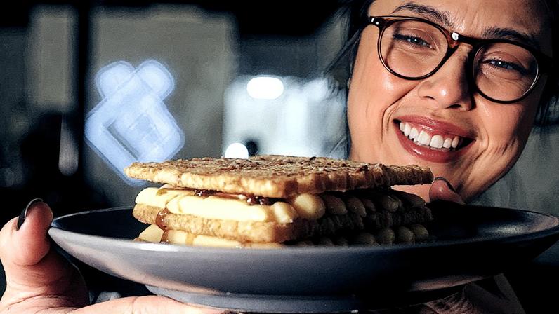 Parfait de bacon apresentado em camadas (Foto: Reprodução)