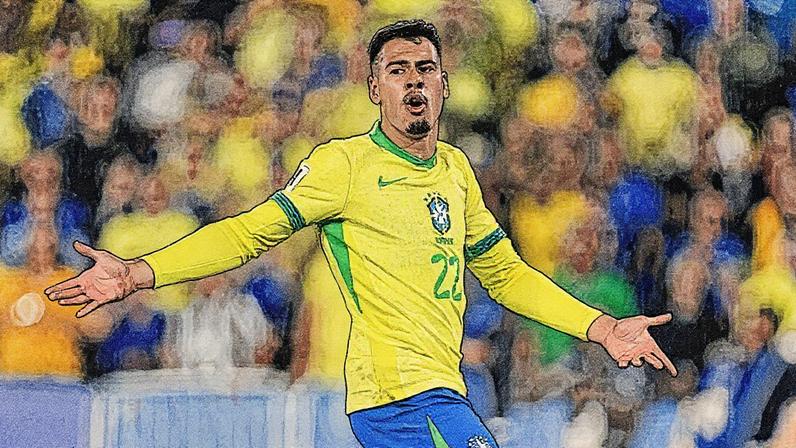 Gabriel Martinelli em ação durante partida entre Brasil e Chile pelas eliminatórias (Foto: Reprodução)