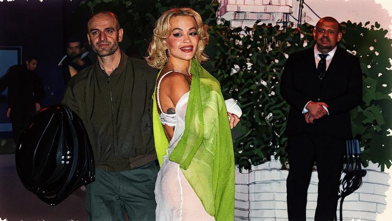 Rita Ora arrived at the Armani after party on Saturday night wearing little more than sheer white chiffon. affinitypicture / BACKGRID