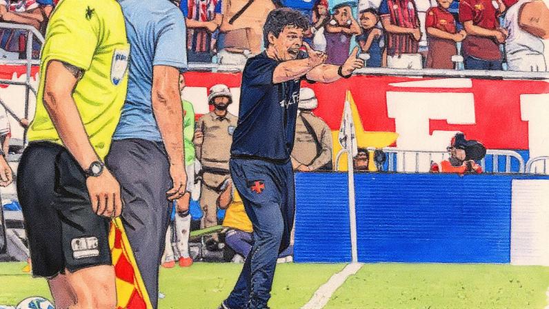 Fernando Diniz na partida entre Vasco e Bahia (Foto: Fillipe Alves/Agência F8/Gazeta Press)