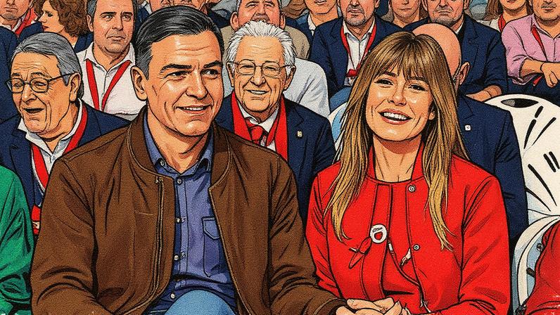 Spain's prime minister, Pedro Sánchez, and his wife, Begoña Gómez.