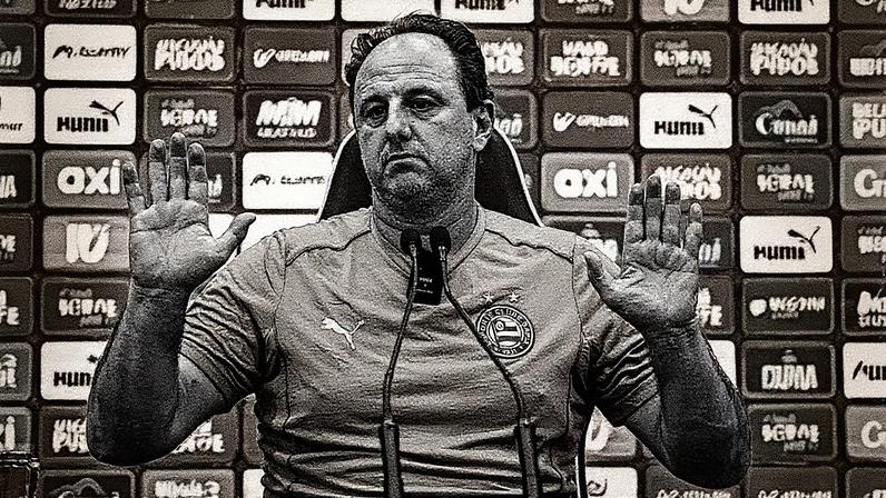 Rogério Ceni em entrevista coletiva depois Atlético-MG x Bahia (Foto: Rafael Rodrigues / EC Bahia)