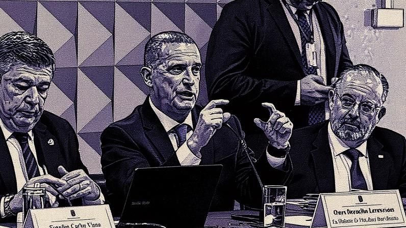 Onyx Lorenzoni depõe à CPMI do INSS. Foto: Carlos Moura/Agência Senado