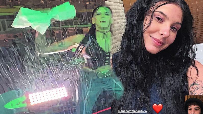 Ana Castela fala com Zé Felipe após show debaixo de temporal — Foto: Reprodução/Instagram