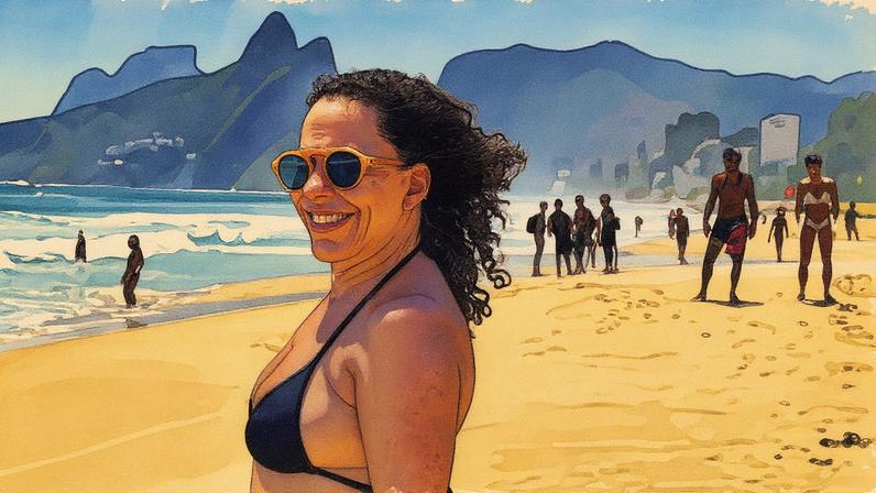 Bebel Gilberto na Praia do Arpoador — Foto: Reprodução/Instagram