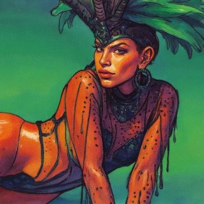 Erika Schneider protagoniza ensaio celebrando 70 anos da Mocidade Independente