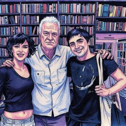 Aparição rara de Pedro Bial ao lado do filho e da nora