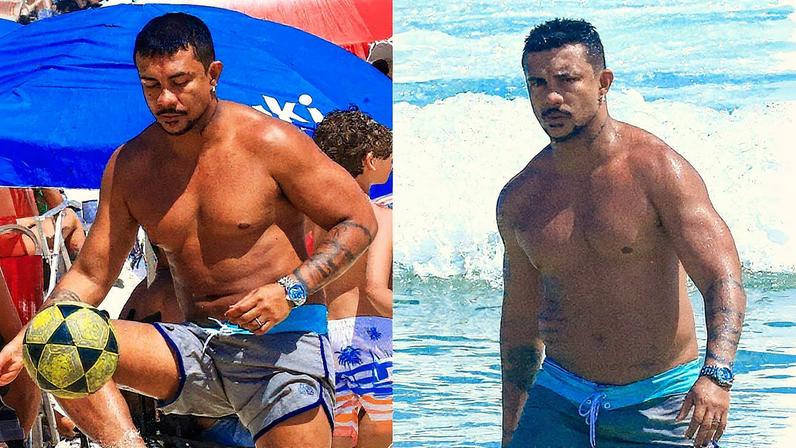 Xamã joga futmesa em praia no Rio — Foto: Fabrício Pioyani / Agnews